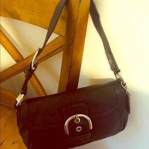 Authentic black hobo coach leather purse
